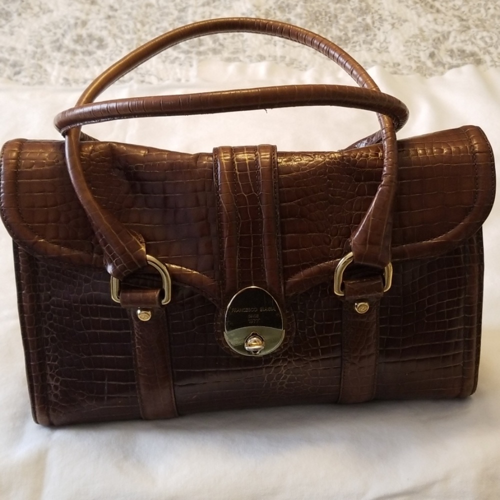 Francesco Biasia Sachel Purse in Brown Leather